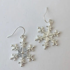 Silver-Plated Snowflakes Earrings - Florida Guy