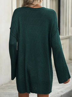 Round Neck Dropped Shoulder Sweater - Florida Guy