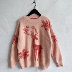 Reindeer and Snowflake Pattern Sweater - Florida Guy