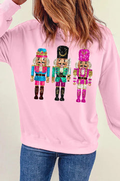 Nutcracker Graphic Round Neck Long Sleeve Sweatshirt - Florida Guy