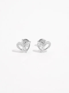 925 Sterling Silver Inlaid Zircon Heart Earrings Trendsi