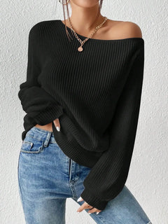 Honey Single Shoulder Long Sleeve Sweater - Florida Guy