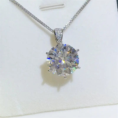 10 Carat Moissanite 925 Sterling Silver Pendant Necklace Trendsi