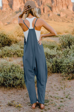 Double Take Full Size V-Neck Sleeveless Jumpsuit with Pockets - Florida Guy