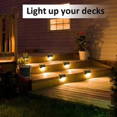 8 Pack New Solar Deck Lights Outdoor Waterproof LED Steps Lamps For Stairs Fence Florida Guy