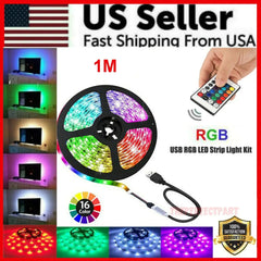 5V USB LED Strip Lights TV Back Light 5050 RGB Colour Changing with 24Key Remote Florida Guy