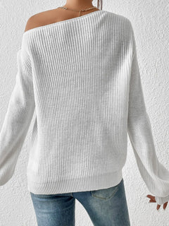 Honey Single Shoulder Long Sleeve Sweater - Florida Guy