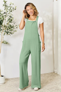 Double Take Full Size Wide Strap Overall with Pockets - Florida Guy