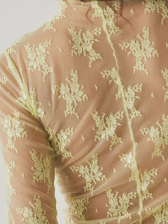 Lace Mock Neck Long Sleeve Blouse - Florida Guy