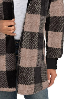 Plaid Long Sleeve Hooded Coat - Florida Guy