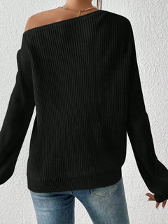 Honey Single Shoulder Long Sleeve Sweater - Florida Guy