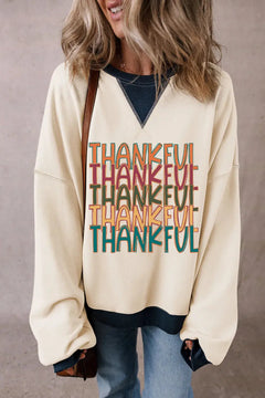 THANKFUL Round Neck Long Sleeve Sweatshirt - Florida Guy