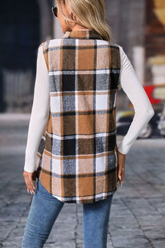 Plaid Button Up Vest Coat - Florida Guy