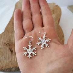 Silver-Plated Snowflakes Earrings - Florida Guy