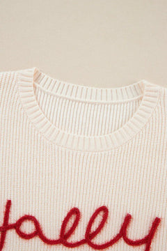 Letter Round Neck Long Sleeve Sweater - Florida Guy