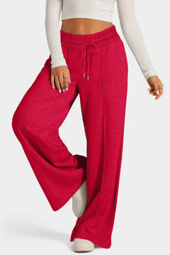 Drawstring Elastic Waist Wide Leg Pants - Florida Guy