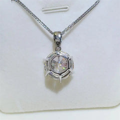 10 Carat Moissanite 925 Sterling Silver Pendant Necklace Trendsi