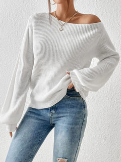 Honey Single Shoulder Long Sleeve Sweater - Florida Guy