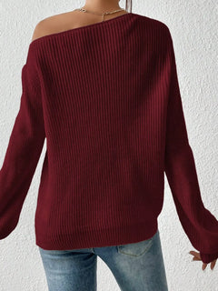 Honey Single Shoulder Long Sleeve Sweater - Florida Guy