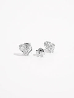 925 Sterling Silver Inlaid Zircon Heart Earrings Trendsi