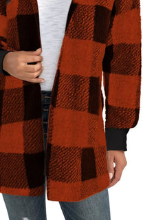 Plaid Long Sleeve Hooded Coat - Florida Guy