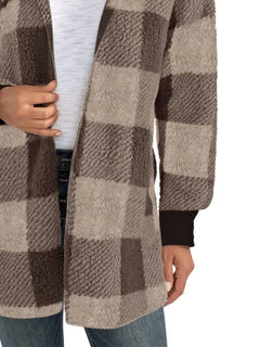 Plaid Long Sleeve Hooded Coat - Florida Guy