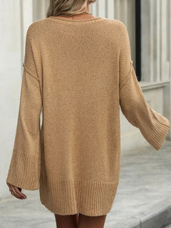 Round Neck Dropped Shoulder Sweater - Florida Guy