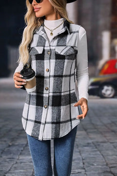 Plaid Button Up Vest Coat - Florida Guy