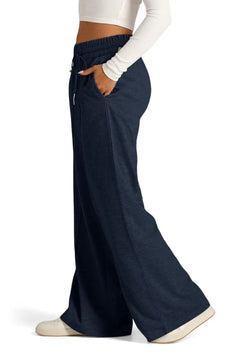 Drawstring Elastic Waist Wide Leg Pants - Florida Guy