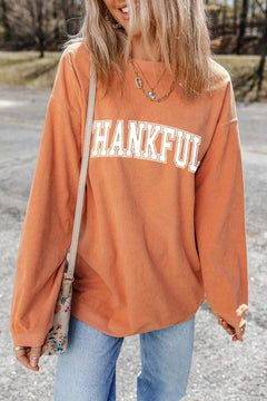 THANKFUL Round Neck Long Sleeve Sweatshirt - Florida Guy