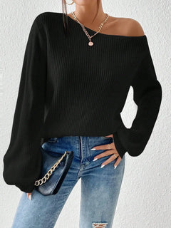 Honey Single Shoulder Long Sleeve Sweater - Florida Guy