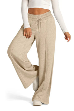 Drawstring Elastic Waist Wide Leg Pants - Florida Guy