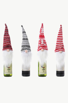 4-Pack Christmas Faceless Gnome Wine Bottle Covers Trendsi