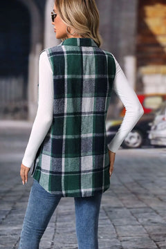 Plaid Button Up Vest Coat - Florida Guy