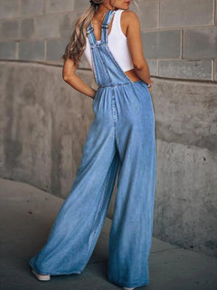 Wide Leg Denim Overalls - Florida Guy