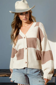 Double Take Full Size Checkered Dropped Shoulder Cardigan - Florida Guy