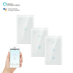 1/2/3/4 Gang WiFi Smart Wall Touch Light Switch Glass Panel For Alexa/Google APP Florida Guy