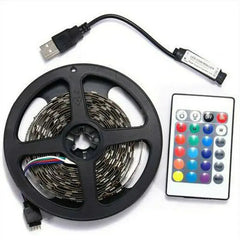 5V USB LED Strip Lights TV Back Light 5050 RGB Colour Changing with 24Key Remote Florida Guy