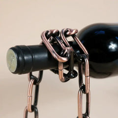 Magic Iron Chain Wine Bottle Holder Zendrop