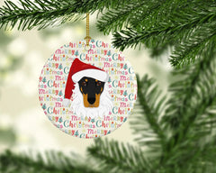 Doberman Pinscher Merry Christmas Ceramic Ornament Florida Guy