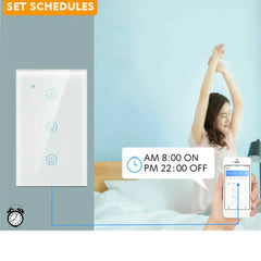 1/2/3/4 Gang WiFi Smart Wall Touch Light Switch Glass Panel For Alexa/Google APP Florida Guy