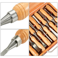 VEVOR 12PCS Wood Carving Hand Chisel Set Lathe Knife DIY Wood Turning Woodworking Professional Gouges Woodcraft Carpentry Tools - Florida Guy