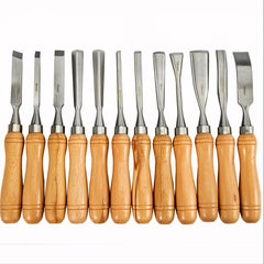 VEVOR 12PCS Wood Carving Hand Chisel Set Lathe Knife DIY Wood Turning Woodworking Professional Gouges Woodcraft Carpentry Tools - Florida Guy