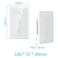 1/2/3/4 Gang WiFi Smart Wall Touch Light Switch Glass Panel For Alexa/Google APP Florida Guy