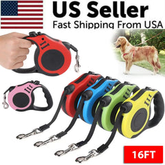 16.5FT Automatic Retractable Dog Leash Pet Collar Automatic Walking Lead Free US Florida Guy