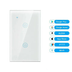 1/2/3/4 Gang WiFi Smart Wall Touch Light Switch Glass Panel For Alexa/Google APP Florida Guy