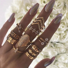 13 Piece Medallion Ring Set Zendrop