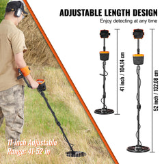 VEVOR Metal Detector, 10 Inch Waterproof Search Coil with LCD Display 7 Modes, Adjustable 41''-52'' Aluminum Stem, DSP Chip - Florida Guy