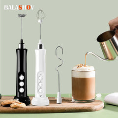 3 In 1 Portable Rechargeable Electric Milk Frother Foam Maker Handheld Foamer High Speeds Drink Mixer Coffee Frothing Wand - Florida Guy