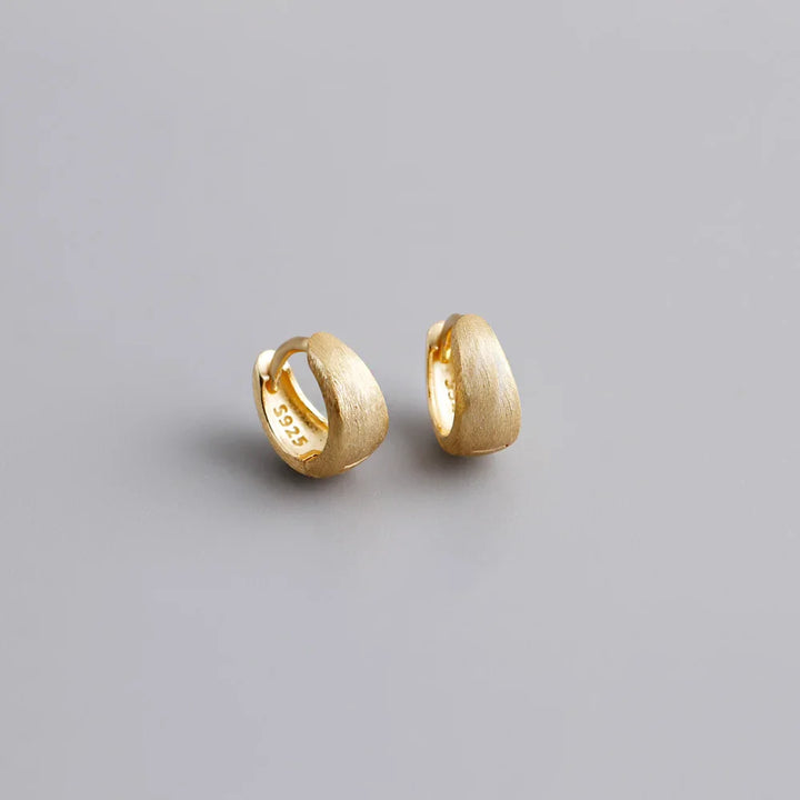 Sterling Silver Simple Wide Huggies Gothic Hoop Earrings